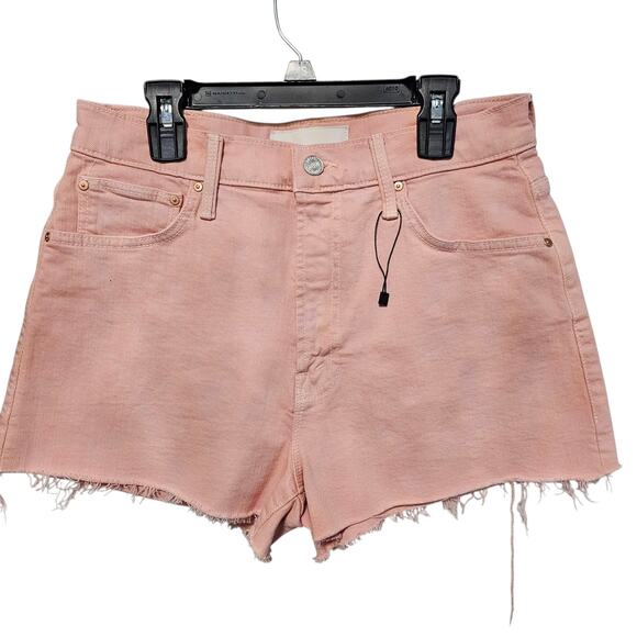 Mother Superior Denim The Dodger Short Fray Cut Off Coral Peach Pink Size 27 - Picture 1 of 7